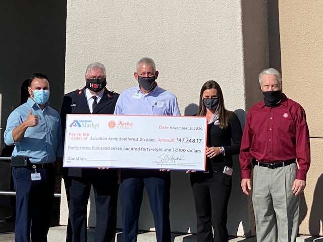 Albertsons Market and Market Street Present 47,000 Check to Salvation